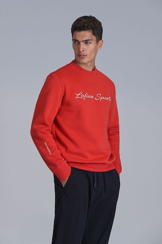 Lufian Erkek Loved Sweatshirt 112030137 Açık Kırmızı Açık Kırmızı