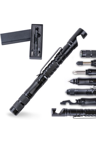 Homyl Taktik Kalem Elde Taşınabilir Kamp Yürüyüş Pusula Cam Siyah