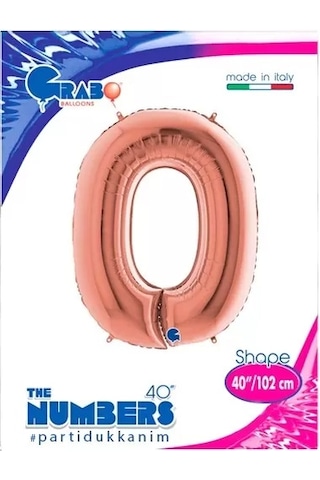 Folyo Rakam 0 Sıfır Rosegold Renkli 40 İnç 100 Cm Grabo Doğum Günü Balonu Çok Renkli