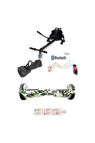 Elektrikli Kaykay Scooter Akıllı Denge Hoverboard + Hoverkart + Çanta Full Ledli Extrem Paket D07