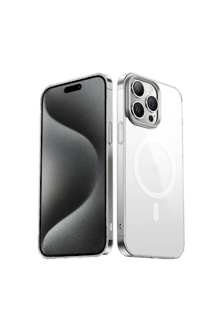 Teleplus Apple Uyumlu iPhone 15 Pro Kılıf G-glass Şeffaf Cam Arka Yüzey Kapak