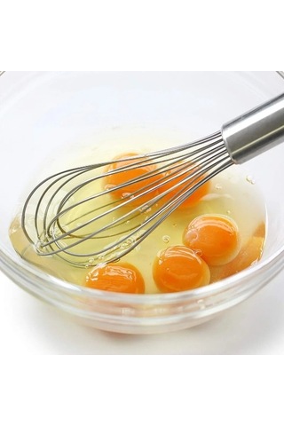 Yasammerkezi No.3 Tarzı Stainless Steel Egg Beater Balloon Wire Whisk Manual Rotating Mixer Egg Cream M Beyaz