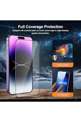 Epro İphone İle Uyumlu 11 / Xr 6.1'' İçin Uygun Ekran Koruyucu, Ahize Korumalı Toz Önleyici Tam Kaplama, Hizalama Aparatlı Kolay Kurulum, Toz Bırakmayan Uygulama, Darbelere Karşı Ekstra Güçlü Cam