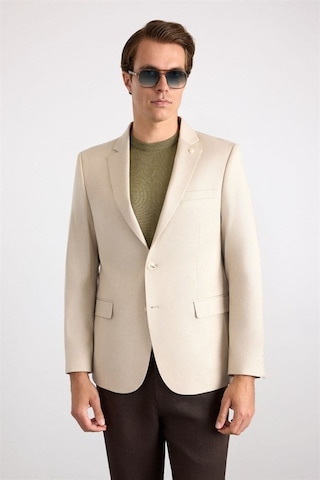 Süvari Bej Slim Mono Yaka Torba Cep 6 Drop Klasik Ceket Ct2021600427-bj3