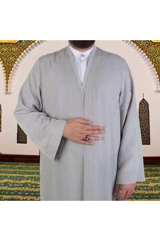 Gri Buhara Yaka Namaz Cübbesi Çok Renkli
