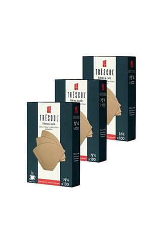 Kahve Filtresi 4 Numara Büyük Boy Naturel Kağıt 3x100 300'lü Paket S