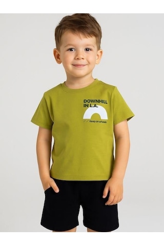 Jack Lions Erkek Bebek Çocuk Keep On Wheels Yazılı T-shirt-16121 Fyeşili