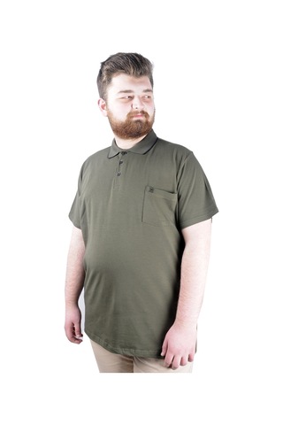 Mode Xl Büyük Beden T Shirt Polo Likralı Süprem Cepli 21558 Haki 001