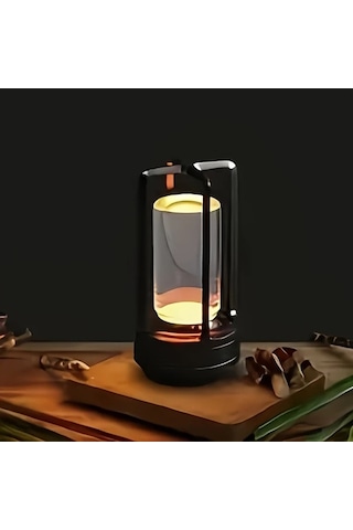 Willowhaven Black Led Masa Lambası Yatak Başı Göz Koruma Usb Şarj Gece Işığı Taşınabilir Kamp Lambası Füme