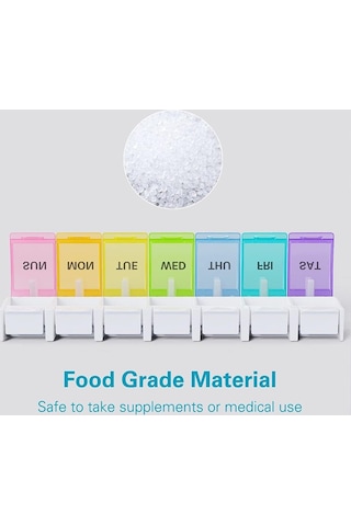 Haftalık Hap Kutusu, Bpa Içermeyen Büyük Hap Kutusu, Kolay Açılır 7 Günlük Hap Kutusu, Günlük Ilaç Organizatörü, Kutu 44719275
