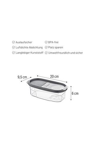 Embox Çift Kapak Sistemli Erzak Kabı - Hava Aldırmaz Kapaklı Saklama Kabı 600 Ml 9 X 6 Cm Şeffaf