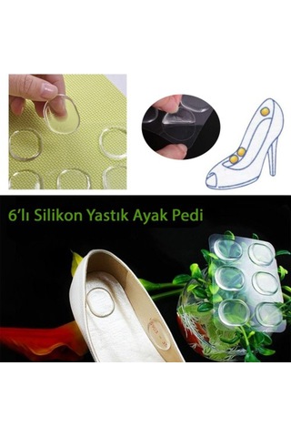 Büro Ev Ofis Ayakkabı Aksesuarı İçin 6adet Ayak Vurma Nasır Önleyici Silikon Ped Seti