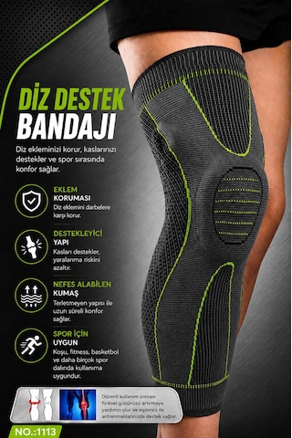 Medikal Ortapedik Patella Jel Pad Destekli Yan Stabilizatörlü Spor Koruyucu Set Yeşil