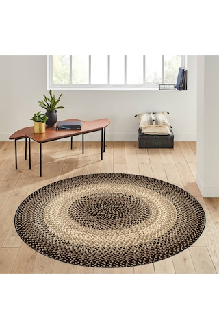 Rovigo Home Dijital Baskı Yıkanabilir Kaymaz Taban Yuvarlak Halı RVG7160 Çok Renkli