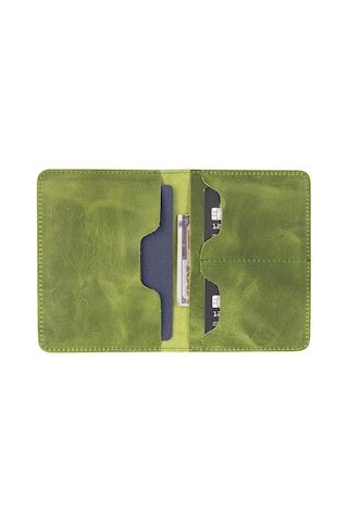 Bloominbag Viaggio Voyager Olive Chic Deri Pasaport Ve Kart Kılıfı Yeşil