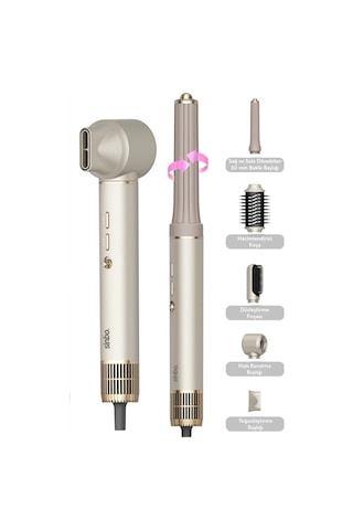 Ft Tasarım Air Brush Saç Şekillendirme Cihazı 5 Başlıklı Rose Gold