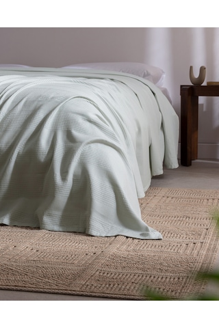 Madame Coco Mathilda King Size %100 Pamuk Karde Düz Pike - Mint Yeşili 8684427307588 Çok Renkli
