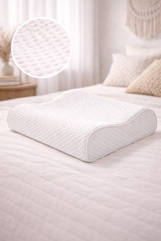 Microjelly Pamuklu Boyun Destekli 50 X 70 Cm Ergonomik Yastık Beyaz
