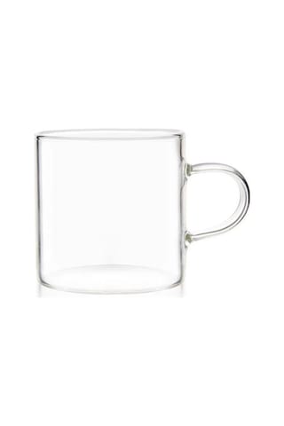 6'lı Kulplu Şeffaf Cam Kupa Seti 120 Ml Minimalist Tasarım Çay & Kahve Bardağı çok renkli