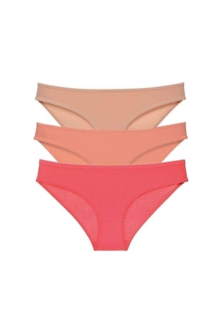 3 Adet Süper Eko Set Likralı Kadın Slip Külot Ten Pudra Fuşya (549413852) Çok Renkli