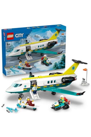 LEGO® City Acil Hava Ambulans Uçağı 60465 - 6 Yaş ve Üzeri Çocuklar için Kar Motosikleti İçeren Yaratıcı Oyuncak Yapım Seti (403 Parça)