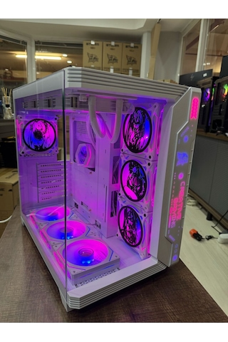 7 Argb Anime Karakterli Fanlı Pc Kasası 850w 80 Plus Bronze Powerli 360mm Sıvı Soğutmalı Beyaz