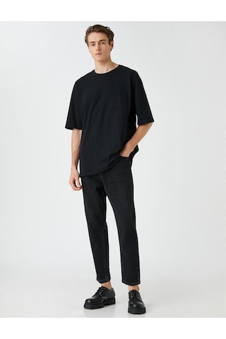 Koton Loose Fit Kot Bol Pantolon - Steve Jean Siyah 3sam40149nd Siyah