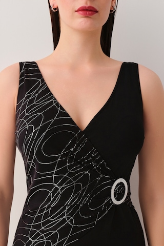 Suwen Lenora Kruvaze Toparlayıcı Mayo Sb25170900900 Siyah Simli Siyah