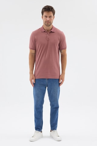 İmza Pembe Polo Yaka Pike Kısa Kol Slim Fit %100 Pamuk Tişört 1011260171 Koyu Gülkurusu