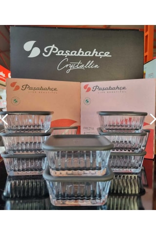 Paşabahçe 530236 - Frezya Gri Kapaklı 8 Li Kase