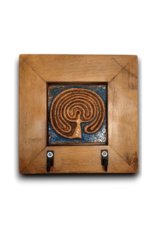 Kreta Labirenti Seramik Anahtarlık Duvar Tablo 14,5x14,5x2,5cm