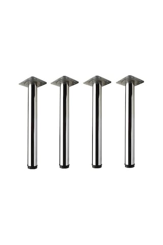 4 Adet Masa Ayağı 71 cm Ayarlı Krom Mobilya Ayak Çap : 60 mm