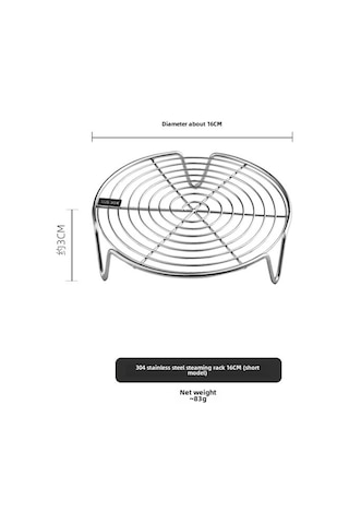 Youtek 304 Çelik Gıda Seviyesi Buhar Tabağı - Fırında, Mikrodalga Ve Tencerede Kullanıma Uygun 16x3 Cm Diğer