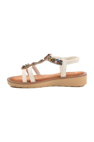 Voyager 9634 Z Beyaz Hakiki Deri Kadın Sandalet Beyaz