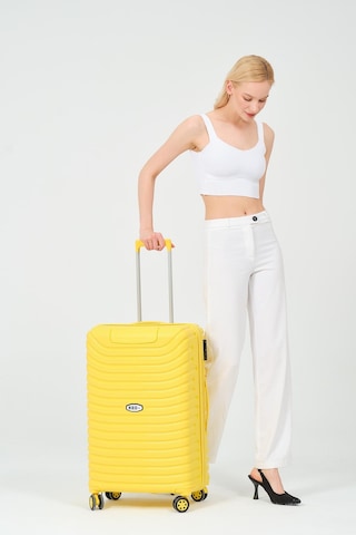 Keo-plus Sarı Orta Boy Silikon Kırılmaz Pp Valiz Siyah