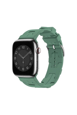 Apple Watch 7 45mm Uyumlu Krd-92 Silikon Kordon, Mavi Açık