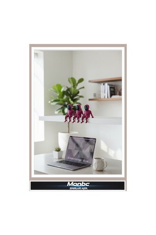 Monbc Squid Game 3 Lü Koruma Figür Seti 3d Tasarım Dekoratif Biblo, Hediyelik Ve Ev Ofis İçin Şık Aksesuar