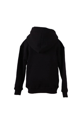 Trender Fermuarlı Kapüşonlu Siyah Kız Çocuk Sweatshirt 3 İp Şardonlu Basic SiYAH