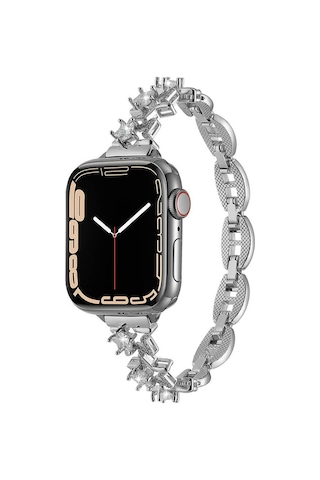 Apple Uyumlu Watch 40mm Kordon Metal Yıldız Taşlı Kolay Kısaltılabilen Band 104