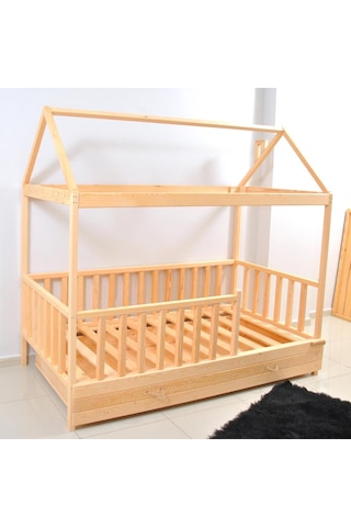 Markaawm Markaawm Montessori Çocuk Yatak Yavrulu Çekmeceli 90X190 Karyola Akçaağaç
