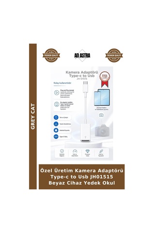 Özel Üretim Kamera Adaptörü Type-c To Usb Jh01515 Beyaz Cihaz Yedek Okul