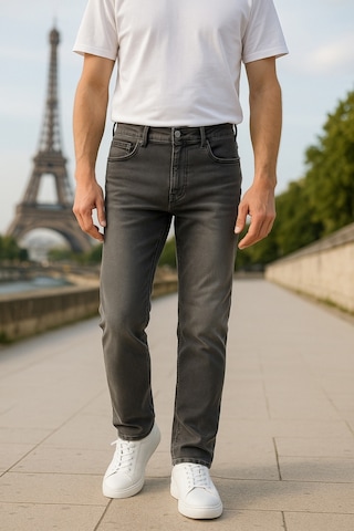 Cedy Denim Regular Fit Jean Martin Yüksek Bel Standart Kesim Esnek Kot Pantolon C336 Gri