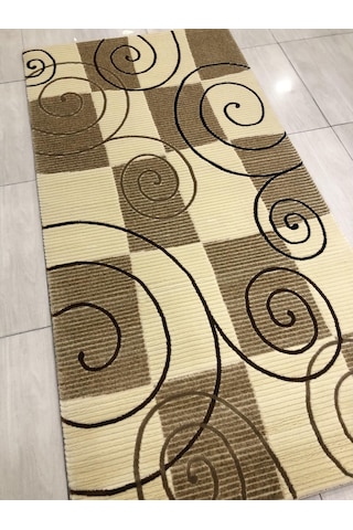 Saray Halı Vizyon 10325 A 100X200 Kahve Krem 2 Metre Yolluk !