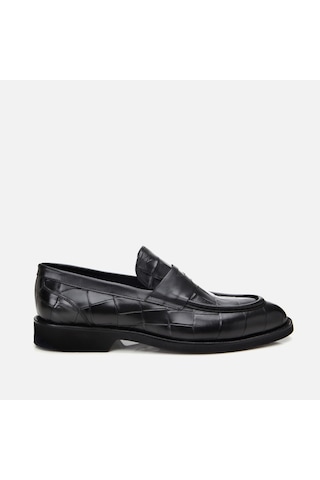 Hotiç Hakiki Deri Siyah Erkek Kroko Desenli Loafer 02ayh305260a100 Siyah-black Siyah