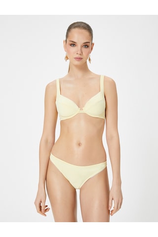 Koton Bikini Üstü Dantel Şeritli Balenli Sarı 4sak10174mm Sarı