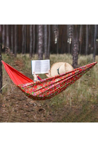 Suntek Taşıma Çantalı Kamp Hamak Dış Arka Bahçe Kırmızı