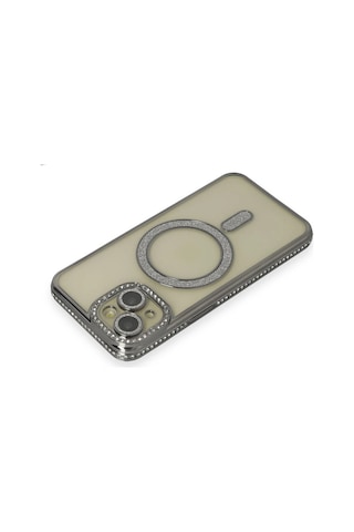 Newface Apple Uyumlu iPhone 13 Kılıf Joke Simli Magneticsafe Kılıf Glblseme - 5 - Gri