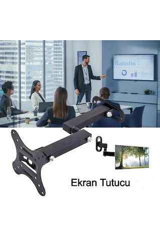Hareketli Monitör 10-27" Tv Duvar Askı Aparatı 2 Kollu 8kg Taşıma