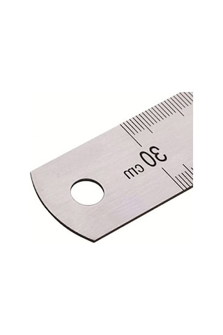 30 Cm Çelik Cetvel - İnç Ölçülü, Dayanıklı Ve Kullanışlı 1