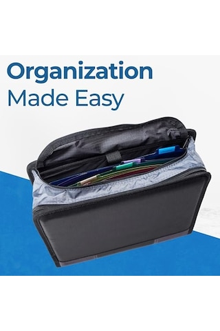 Case-it The Dual 2.0 Fermuarlı Bağlayıcı Sırt Çantası - İki 2 İnç D Halkalı - 5 Konu Dosya Klasörü - Çoklu Cep - 800 Sayfa Kapasitesi - Omuz Askısı İle Birlikte Gelir - Siyah Dual-301